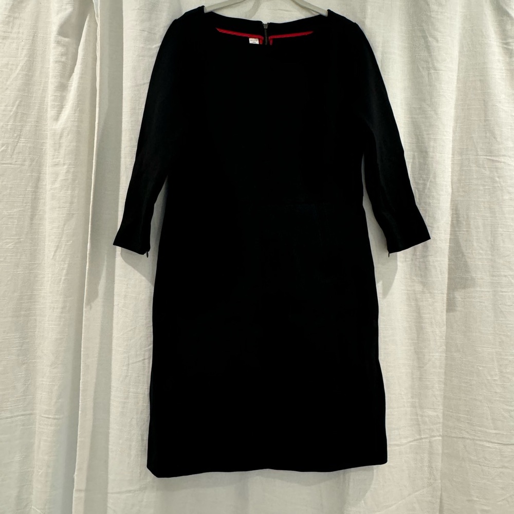 SPANX Black Midi Dress with Red Neckline Detail
